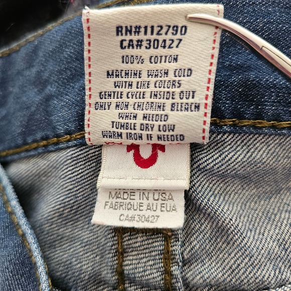 TRUE RELIGION Men's Distressed Rainbow Billy Boot Cut Zipper Jeans Sz 31 Seat 34 - Picture 10 of 16